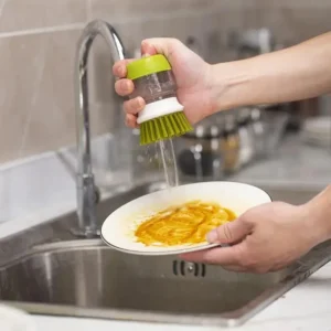 Soap Dispensing Palm Brush with Tray